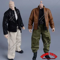 1/12 Scale Men Soldier Black/Brown Leather Jacket & Multiple Colors Cargo Pants Model for 6'' Romankey Mezco Action Figure Model