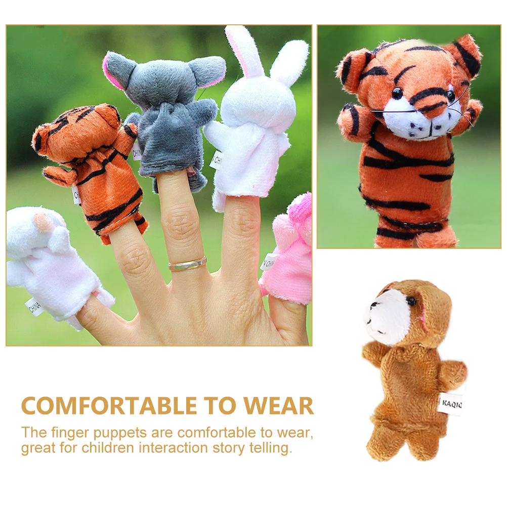 12 Pcs Finger Puppet Toddler Toys Plush Puppy for Kids Puppets Infant Pearlescent Child