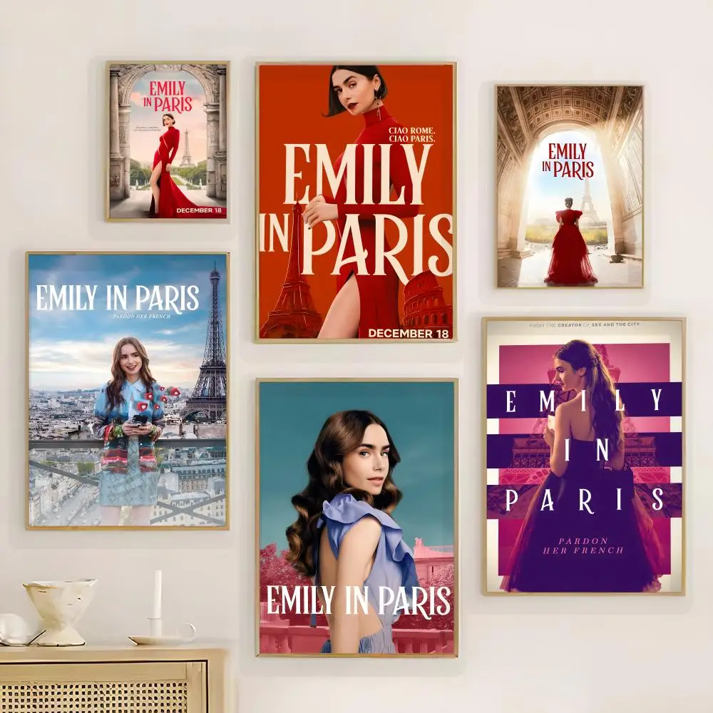 TV E-Emily i-in P-Paris Poster Wall Art Print Poster for Living Room Bedroom Home Decor