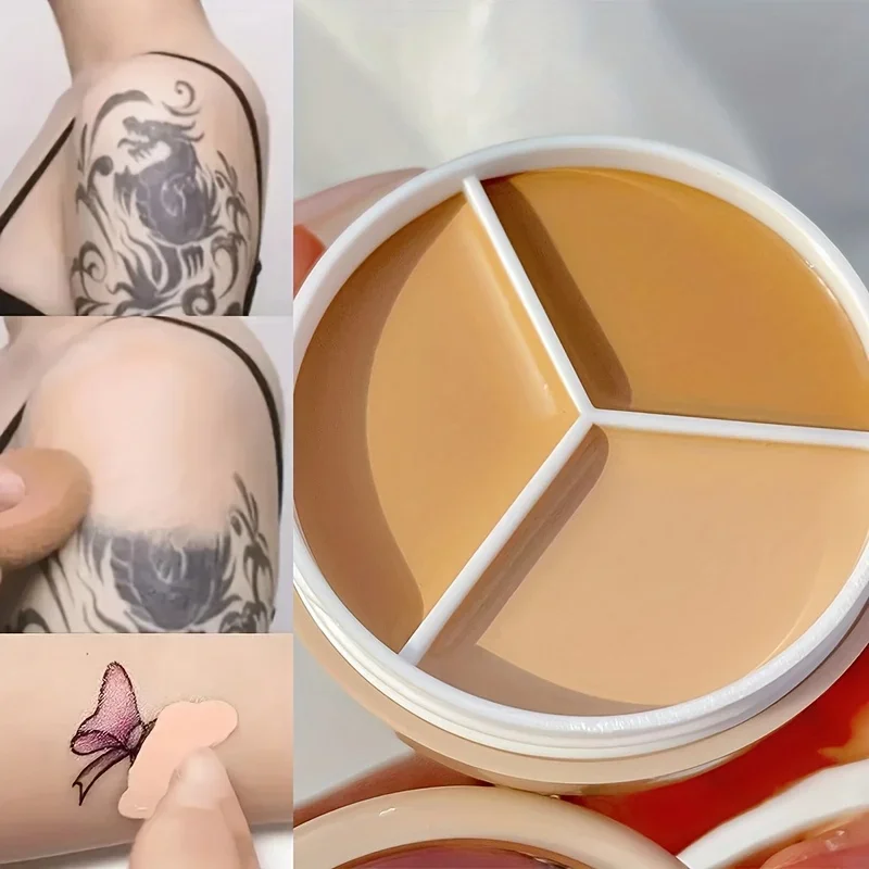 3-kleuren crème concealer volledige dekking, foundation contour make-up paletten, kleur corrigerende concealer voor donkere kringen vlekken