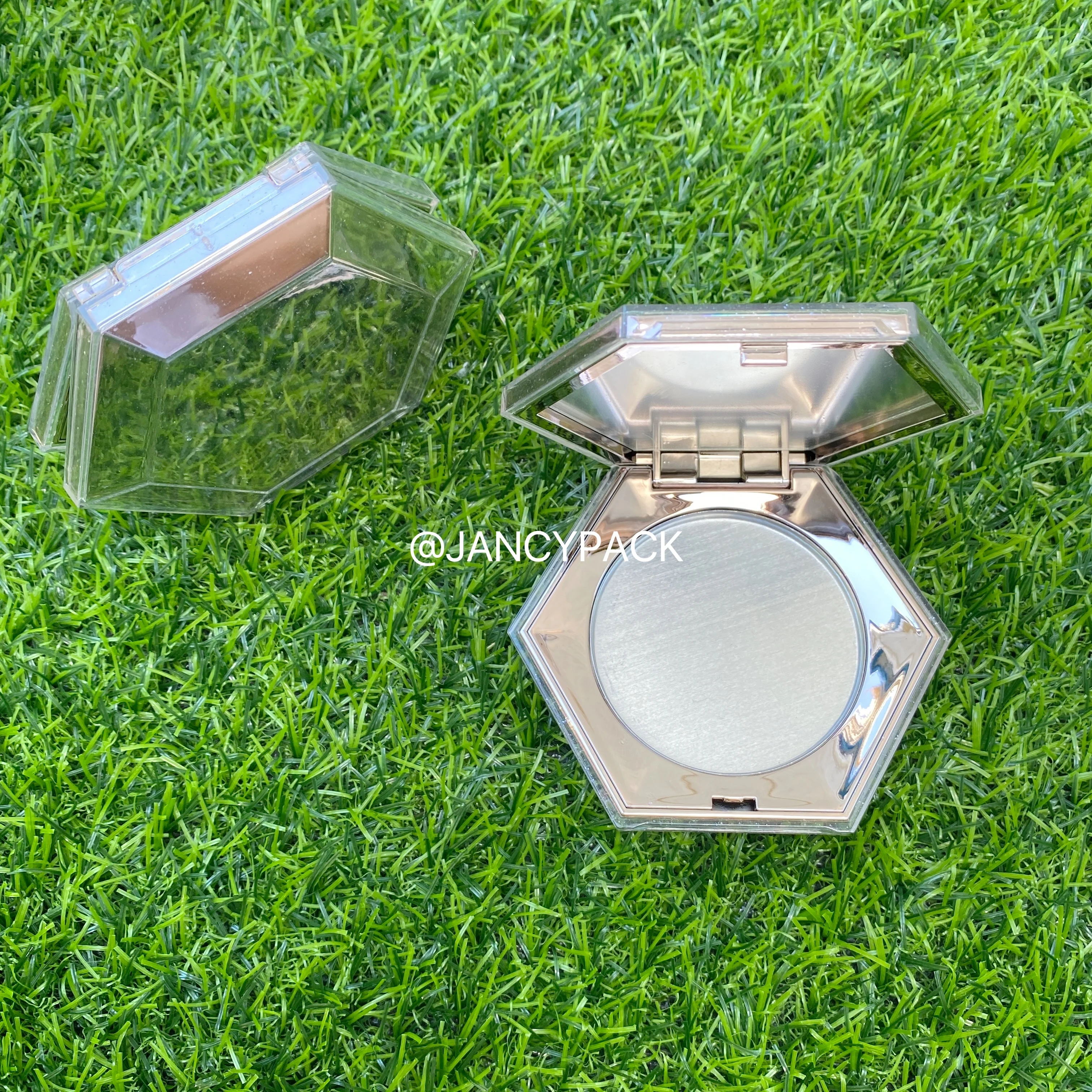 Travel hexagon Empty Makeup Eyeshadow Case Container Pallet Box D54mm Refillable Sample Powder Containers Palettes