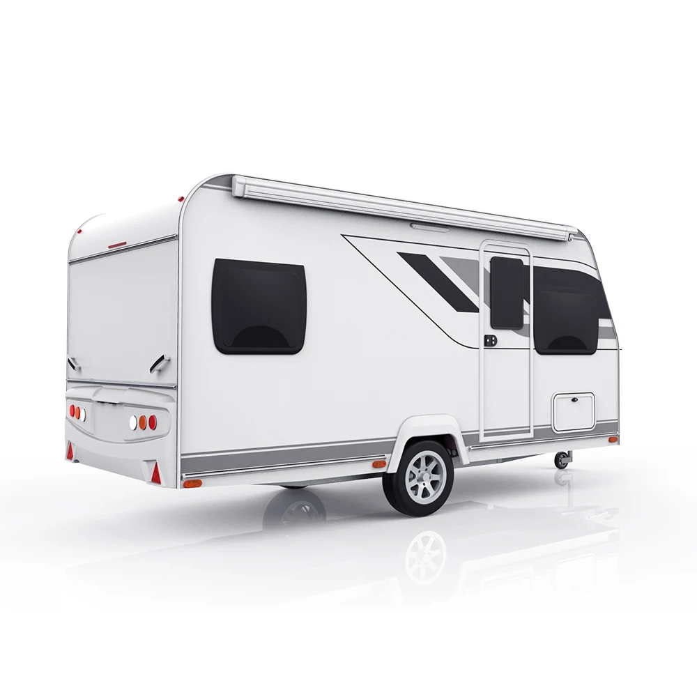 Complete Off Road RV Camper Trailer Travel Trailer Package with Awning Outdoor Kitchen Unit for Convenient Camp Setup