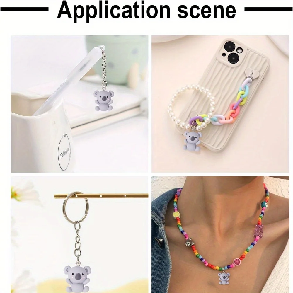 3/8/12pcs Multi-color Bear Cora-shaped Decorative Pendants, DIY Necklaces, Earrings,for Mother's Day Gift Decorative Accessories view 6