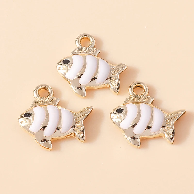 Leslie 10 Stück neue Cartoon bunte Herz Goldfisch Clown Fisch Charms Anhänger für Schlüsselanhänger Ohrringe DIY Schmuckherstellung Zubehör – Detail 24