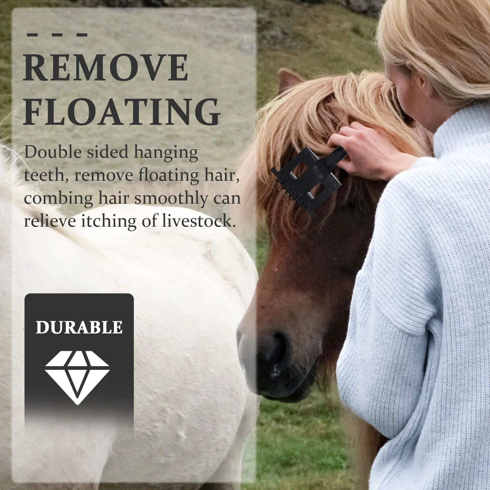 1 قطعة مكشطة الحديد المسننة فرشاة شعر الماشية حجم كبير تساقط مشط قبضة مريحة لوازم التهيأ للماشية #2