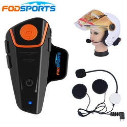 Fodsports BT-S2 Motocicleta Inalámbrico Bluetooth Casco Intercomunicador Impermeable moto Casco Auriculares 3 Riders intercom CE FCC