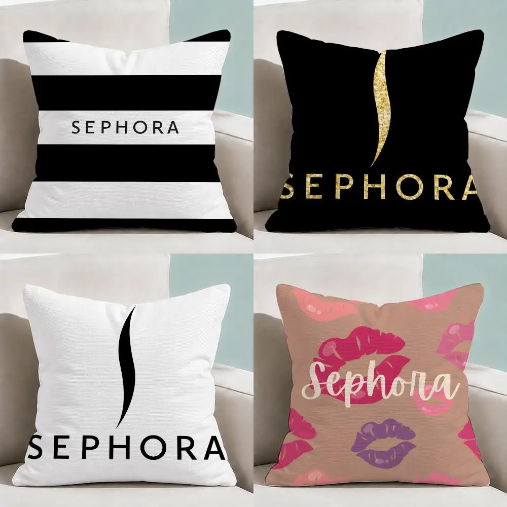 Beauty S-Sephora Makeup Cushion Cover  Throw Pillow Soft Short Plush Cozy Durable Colorfast For Sofa Bedroom Home Decor Gift