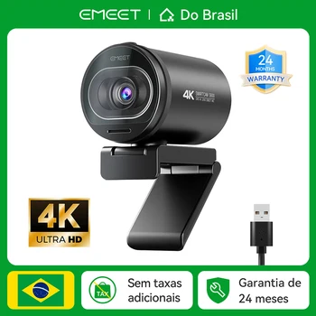 Webcam 4K 1080P 60FPS para Streaming EMEET S600 com Autofoco e Microfones para Tiktok/YouTube