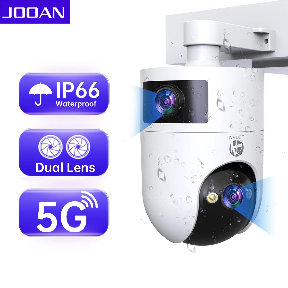 Jooan WiFi Surveillance Camera Dual Lens 4K 8MP HD Outdoor IP Camera AI Tracking Security Protection Wireless Smart Baby Monitor