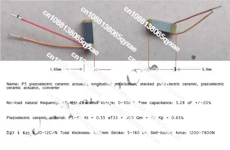 P5 Multilayer Piezoelectric Ceramic Actuator, Longitudinally Polarized, Stacked Piezoelectric Ceramics