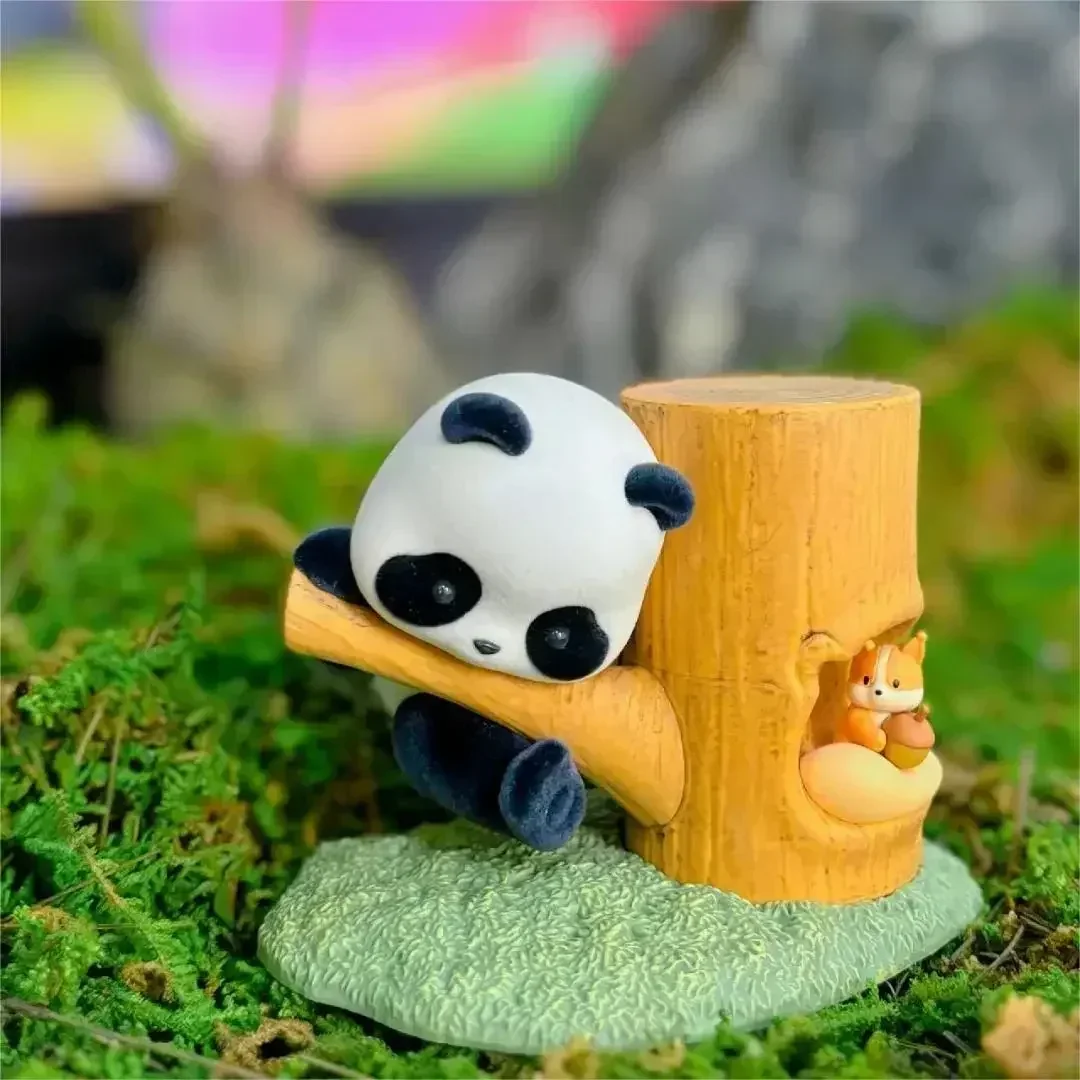 Panda Roll Fruit Tree Climbing Blind Box Cute Doll Mystery Box Chubby Panda Doll Desk Ornaments Collection Model Statuetka Zabawka Prezent