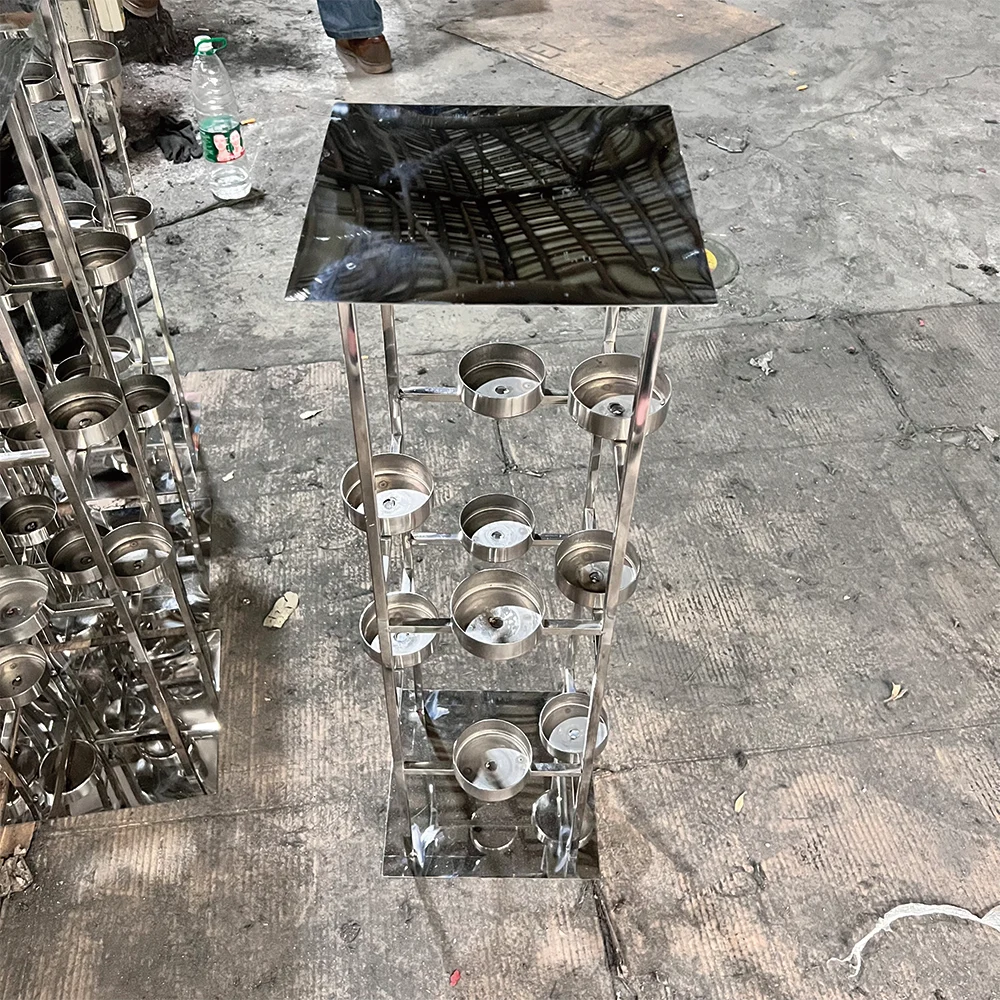 Clear Acrylic Flower Cake Stand Wedding Transparent Acrylic Decorative stand Plinths Display Square Party Stand Set