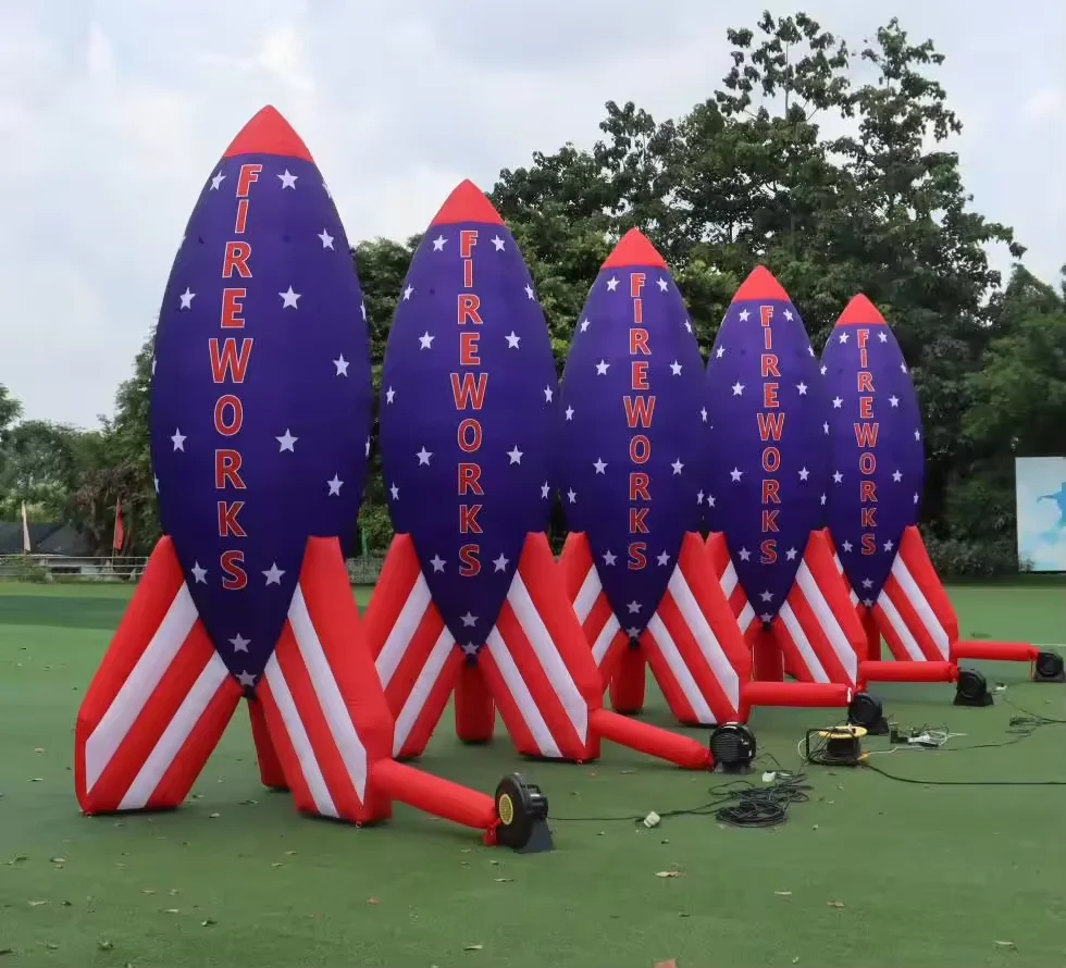 Riesige aufblasbare Weltraum rakete Modell aufblasbare Feuerwerk Raketen Replik für Außenwerbung Event Ausstellung