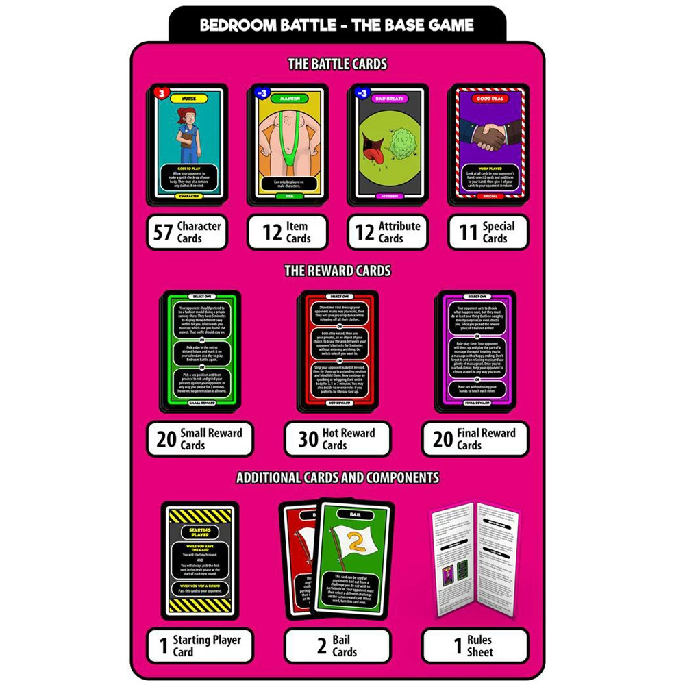 Newest Bedroom Battle Is A Strategic  Game For Couples 92 Battle Cards 70 Reward Cards With 210 Sexy Challenges