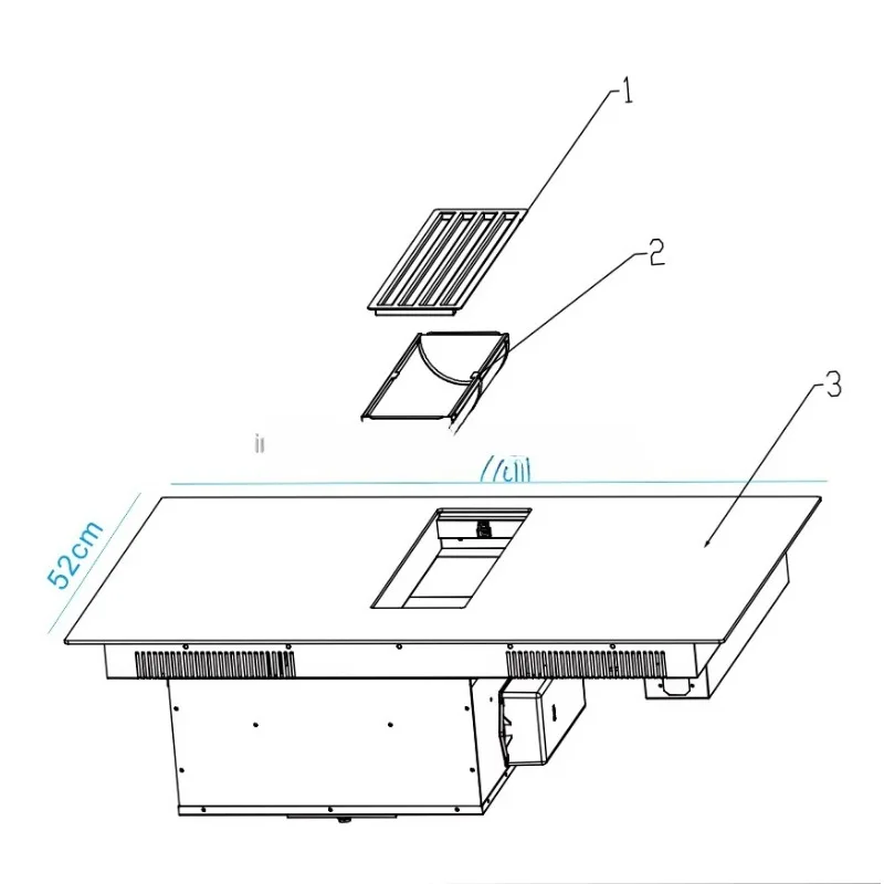 36 Estufa de inducción eléctrica con sistema de ventilación integrado Aparato de cocina doméstico incorporado para estufa de gas/aceite/madera