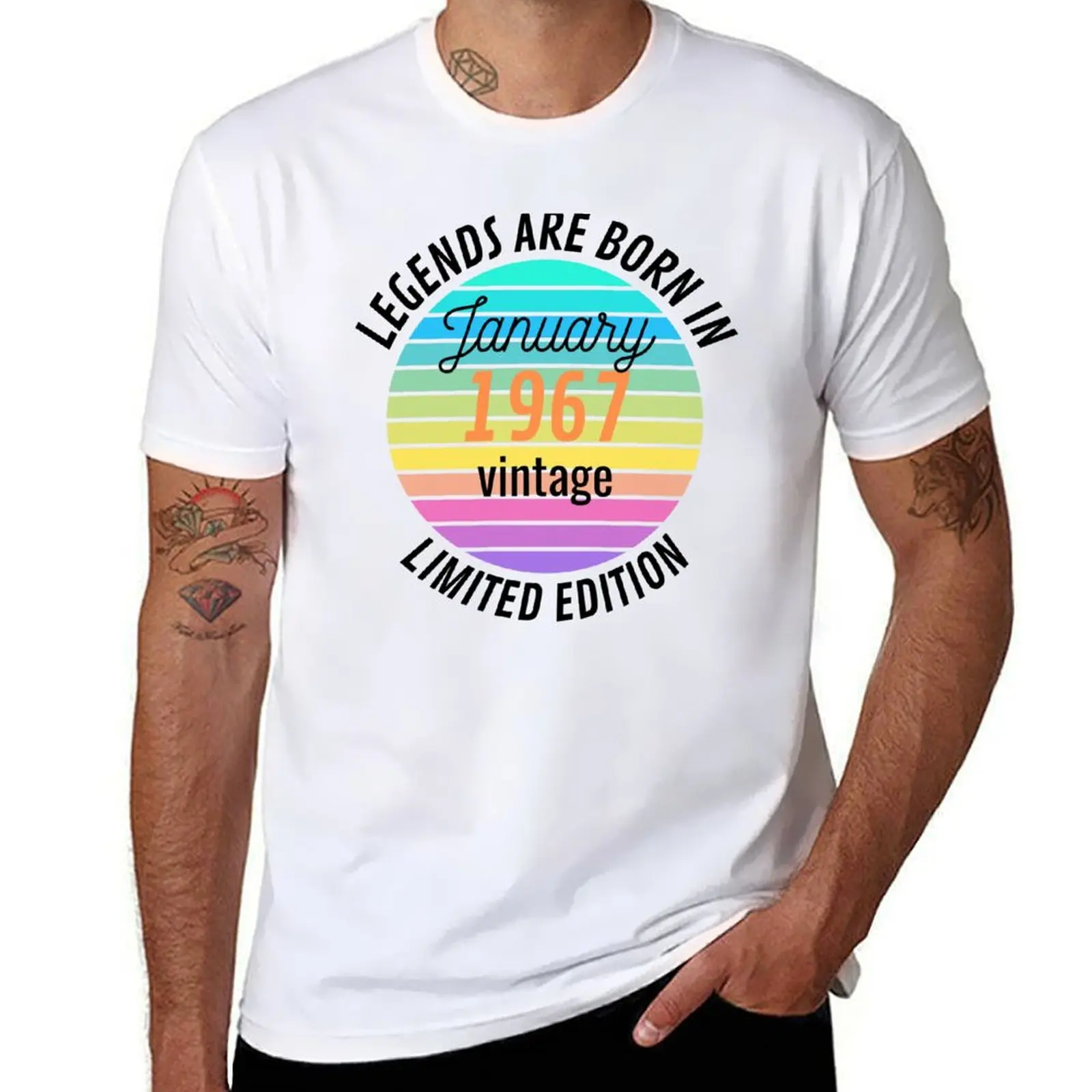 

legends are born in January 1967 vintage T-Shirt hippie clothes custom shirt t shirts for men cotton