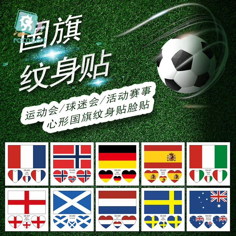 Flag 10 Temporary Face Stickers For Flag 10 Sports Flag Detachable For Men Children And Women Stick Stickers for Water Bottles