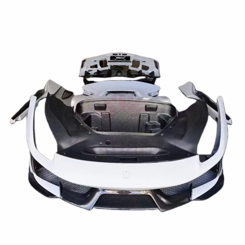 Pista Style Dry Carbon Fiber Front Bumper Rear Bumper Side Skirts Body Kit for Ferrari 488 Body Kit
