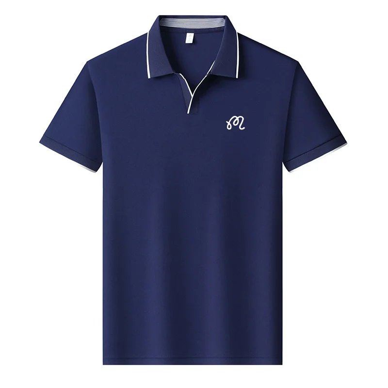 Neues Herren-Poloshirt mit Original-Print in Unifarbe, Sommer-Komfort, Kurzarm, Revers-T-Shirt, Luxuriöse Business-Casual-Herrenbekleidung – Detail 14
