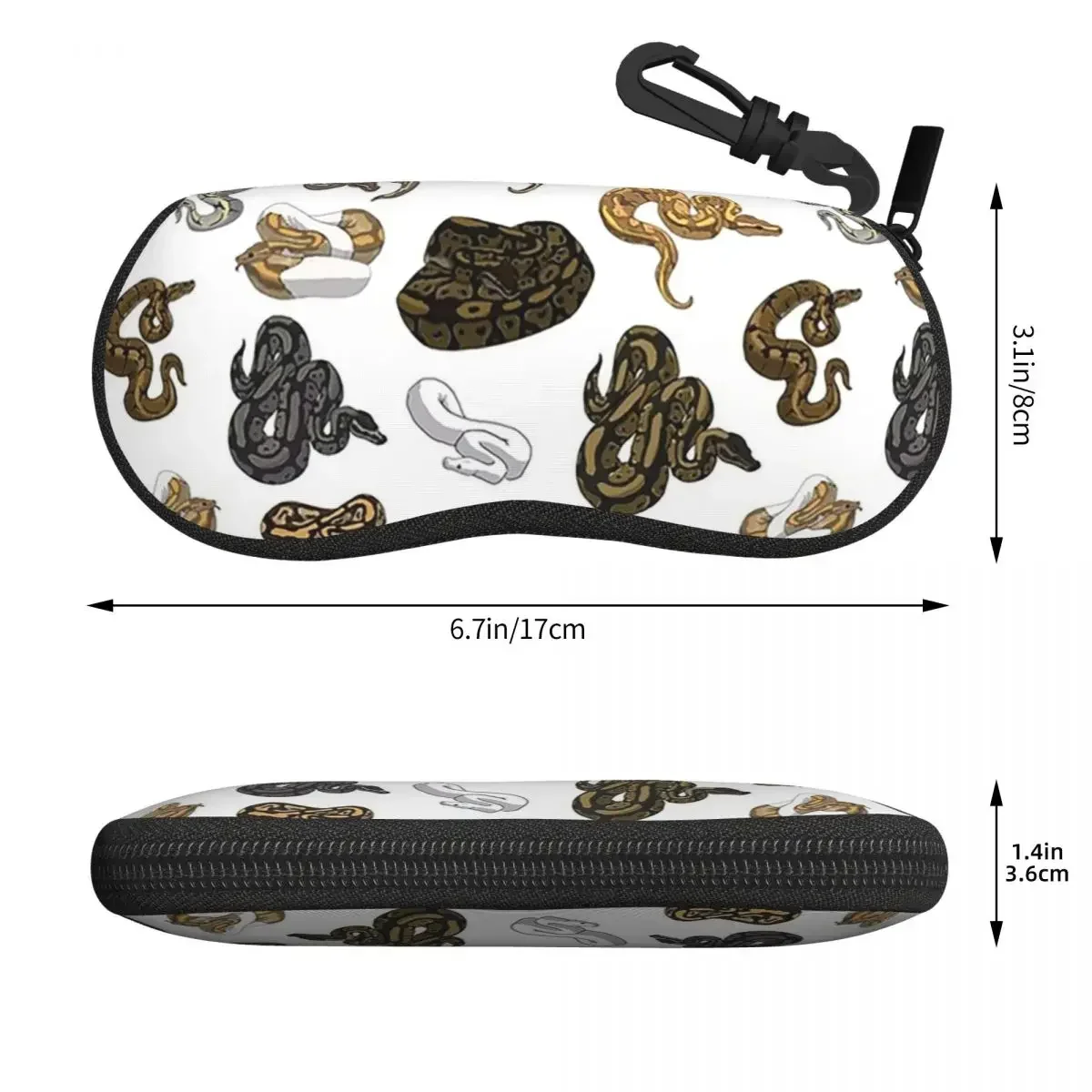 Ball Python Morph Snake Pattern Sleeveless Top Shell Glasses Case Protective Sunglasses Box Women Men Soft Eyeglasses Bag Pouch