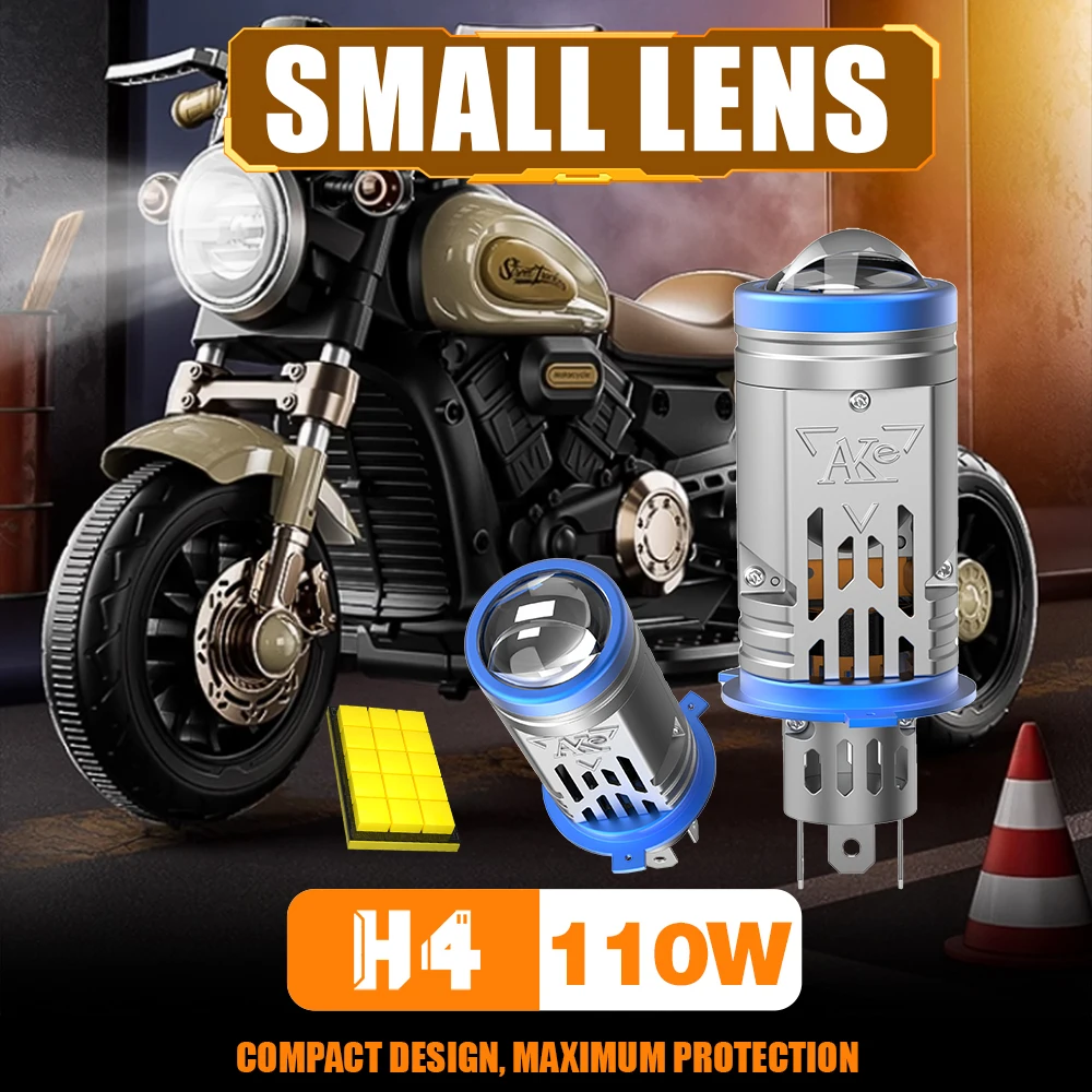 

2026 H4/9003/HB2 LED Headlight Bulb Projector Mini Lens Canbus Super Bright LED 110W 6000K Hi/Low Light Apply To Car&Motorcycle