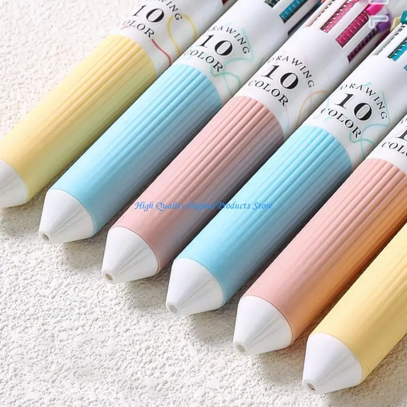 U2JE 10-in-1 Colored Ballpoint Pen Multicolor Pen 10 Colors Retractable Ballpoint Pen