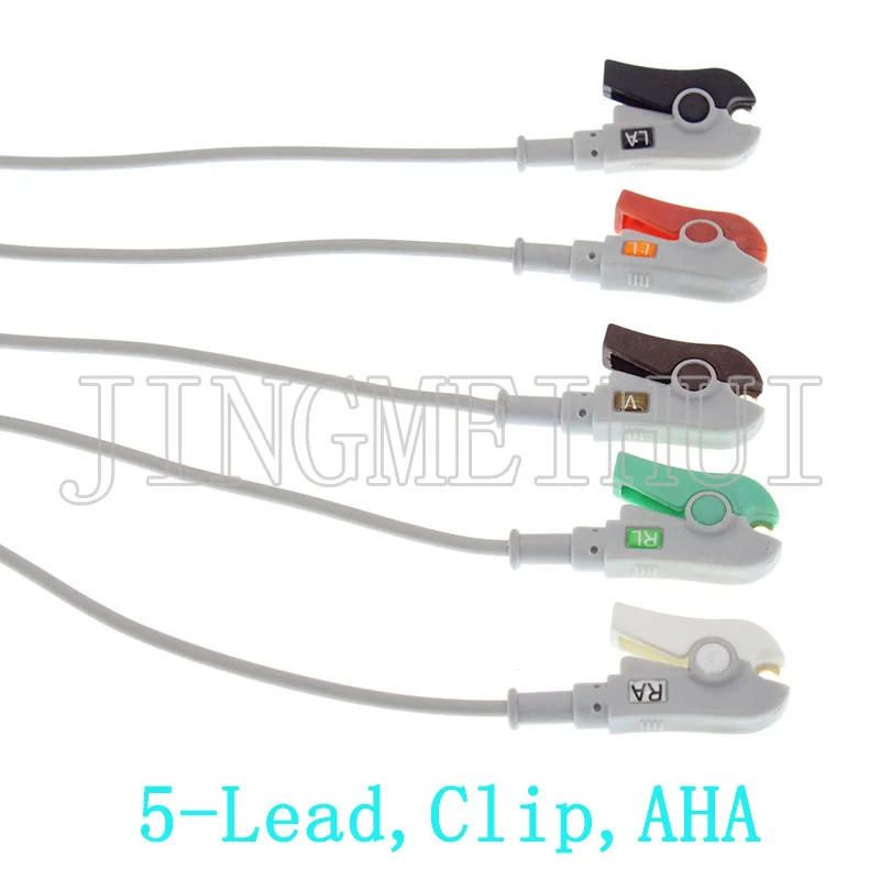 12pin ECG EKG 3/5 leads one-piece cable and electrode leadwire for MEDTRONIC Lifepak 12/20 /120 .
