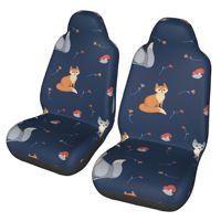 cute little fox 2pcs Print Car Seat Covers for Women and Men, Universal Auto Front Seat Protector Fits for Car, SUV Sedan,