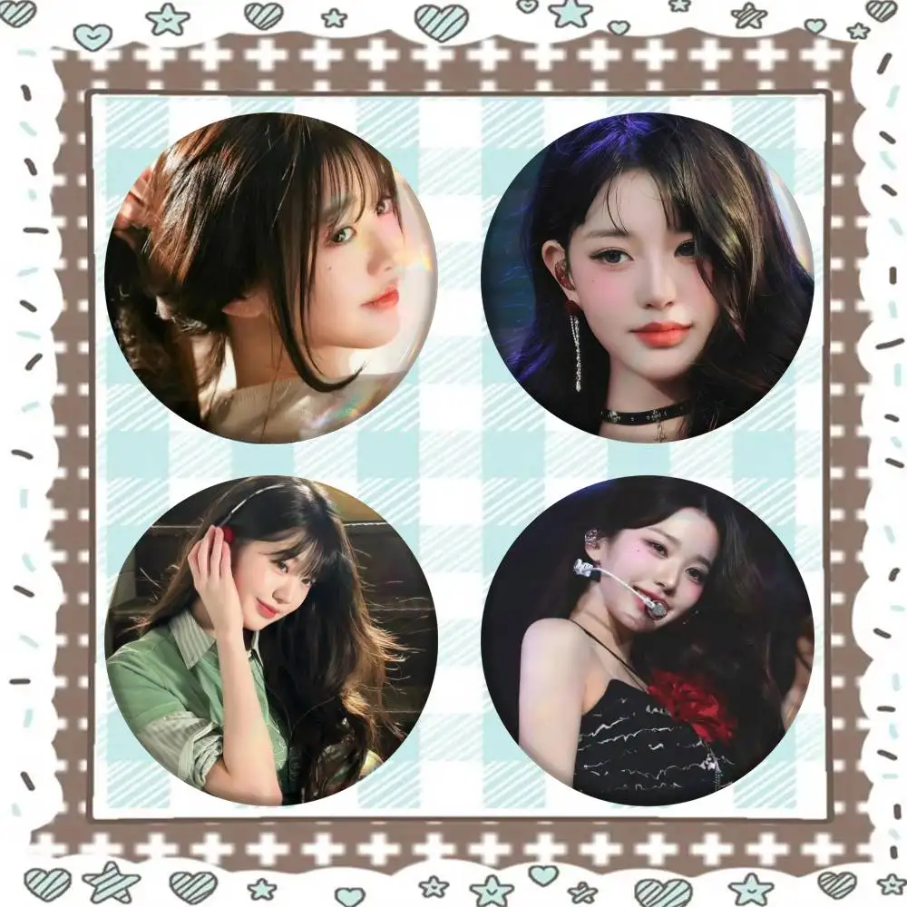 Kpop Jang Won Young Badge Tinplate Meme Round Brooch For Hat Bag Creative Lapel Jewelry Accessories Gifts