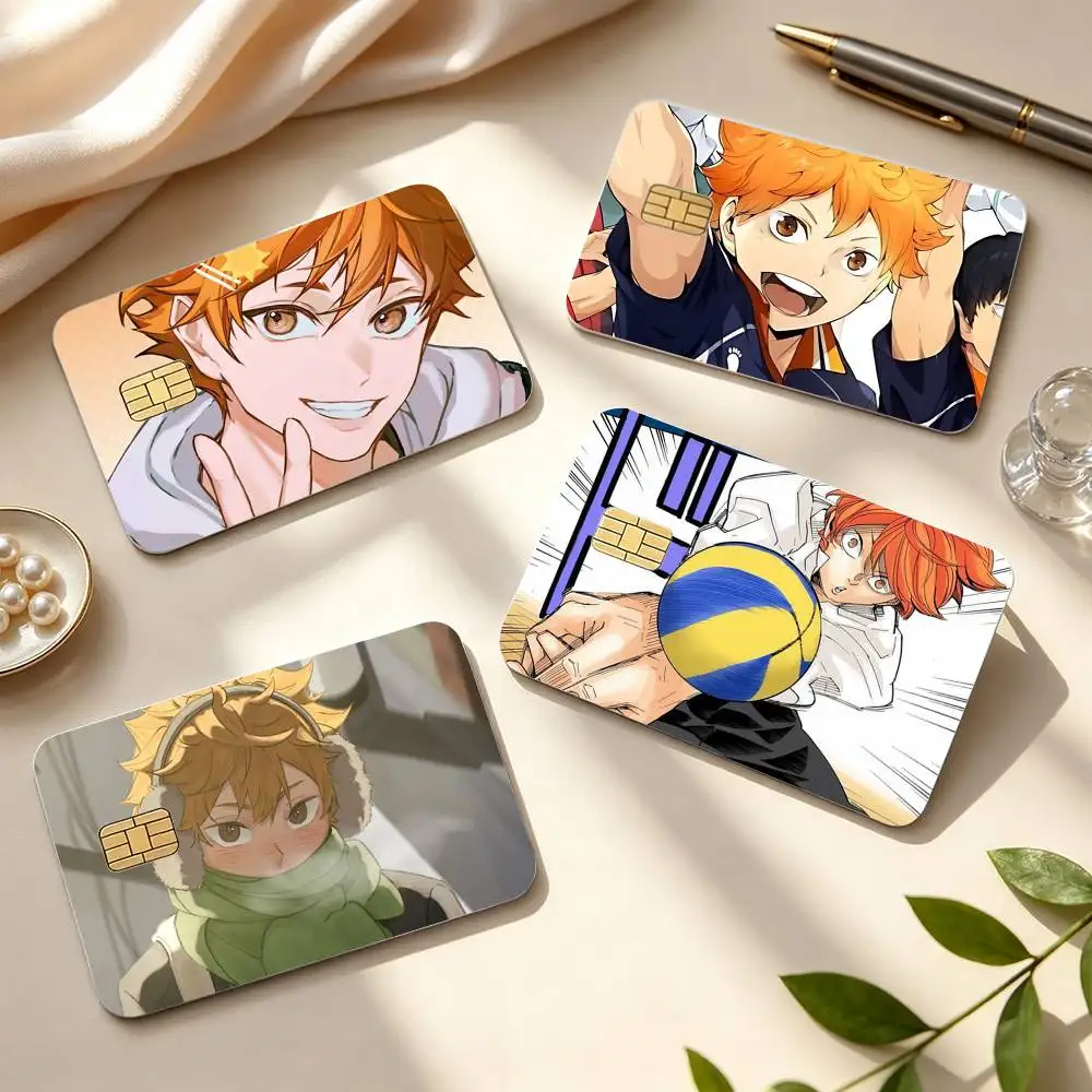 Haikyuu Shoyo Hinata HD Waterproof Credit Card Stickers Silicone Decals For Chip Game Cards Gift