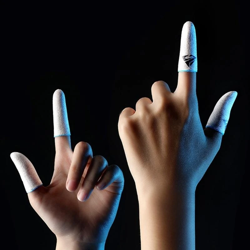 090F 2PCS 통기성 게임 핑거 슬리브 게임 장갑 안티 스웨트 엄지 손가락 침대 손가락 모바일 게임을위한 커버