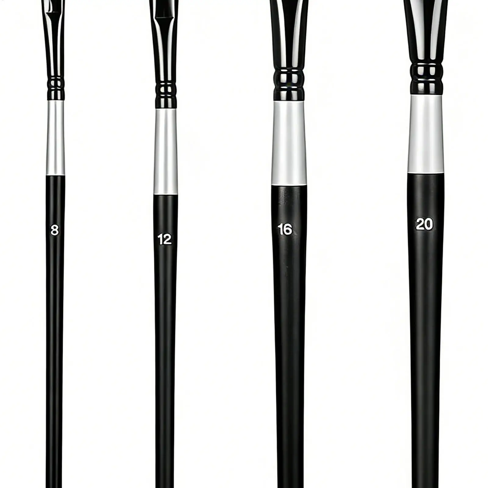 Artist Paint Brushes 4-Piece Ergonomic Handle Paintbrush Artist Paintbrushes For Acrylic For Oil Watercolor Canvases Rock Body