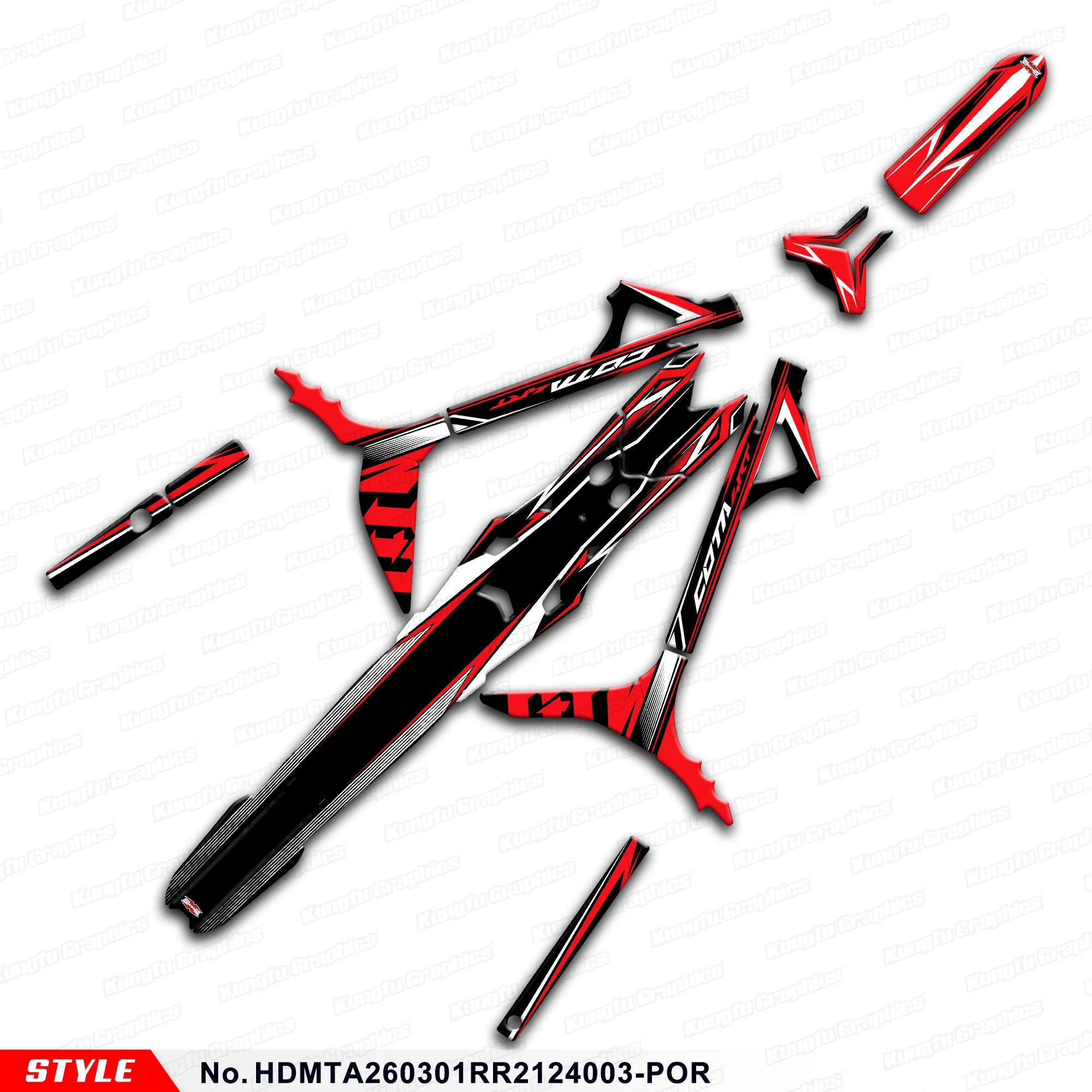 

Водонепроницаемые ламинированные наклейки с графикой для HONDA Montesa Cota 4RT 260R 301RR 2021 2022 2023 2024, No HDMTA260301RR21240023-POR