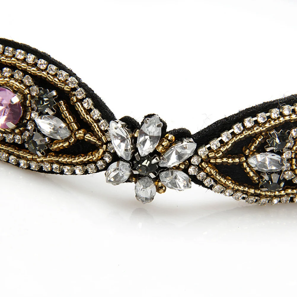 

1 шт., эластичная повязка на голову со стразами и бисером, мягкий легкий обруч для волос для женщин, вечерние спортивные аксессуары для волос для танцев