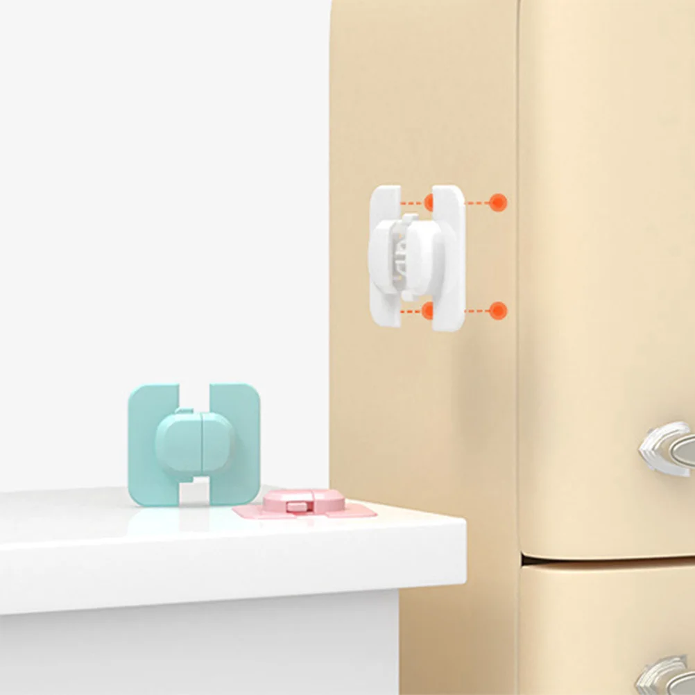 

3Pcs Baby Safety Locks Child Proof Square Adhesive for Cupboard Cabinet Drawer Fridge Easy Open Close No Tools Required Blue