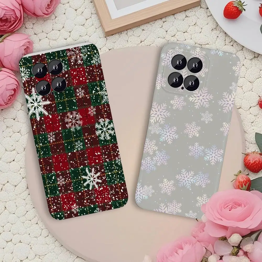 

Winter snowflakes Phone Case Feilin INS for Xiaomi15 14 13 12Ultra Pro PocoF6 x7 X6 Liquid silicone soft shell