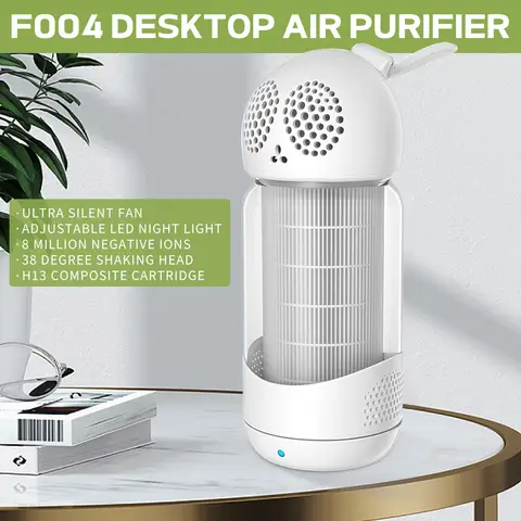 Portable Air Purifier USB Air Cleaner for Household With Smoke Odor Negative Ion Filter with Replaceable For Home Car Kitchen