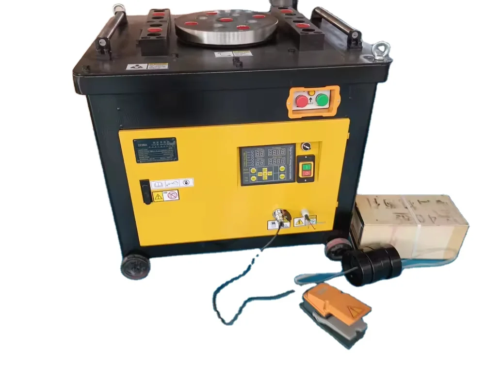 Hot Sale Electric Rebar Bending Machine 6-40mm Heavy    Steel Bar Bender for Construction Site.