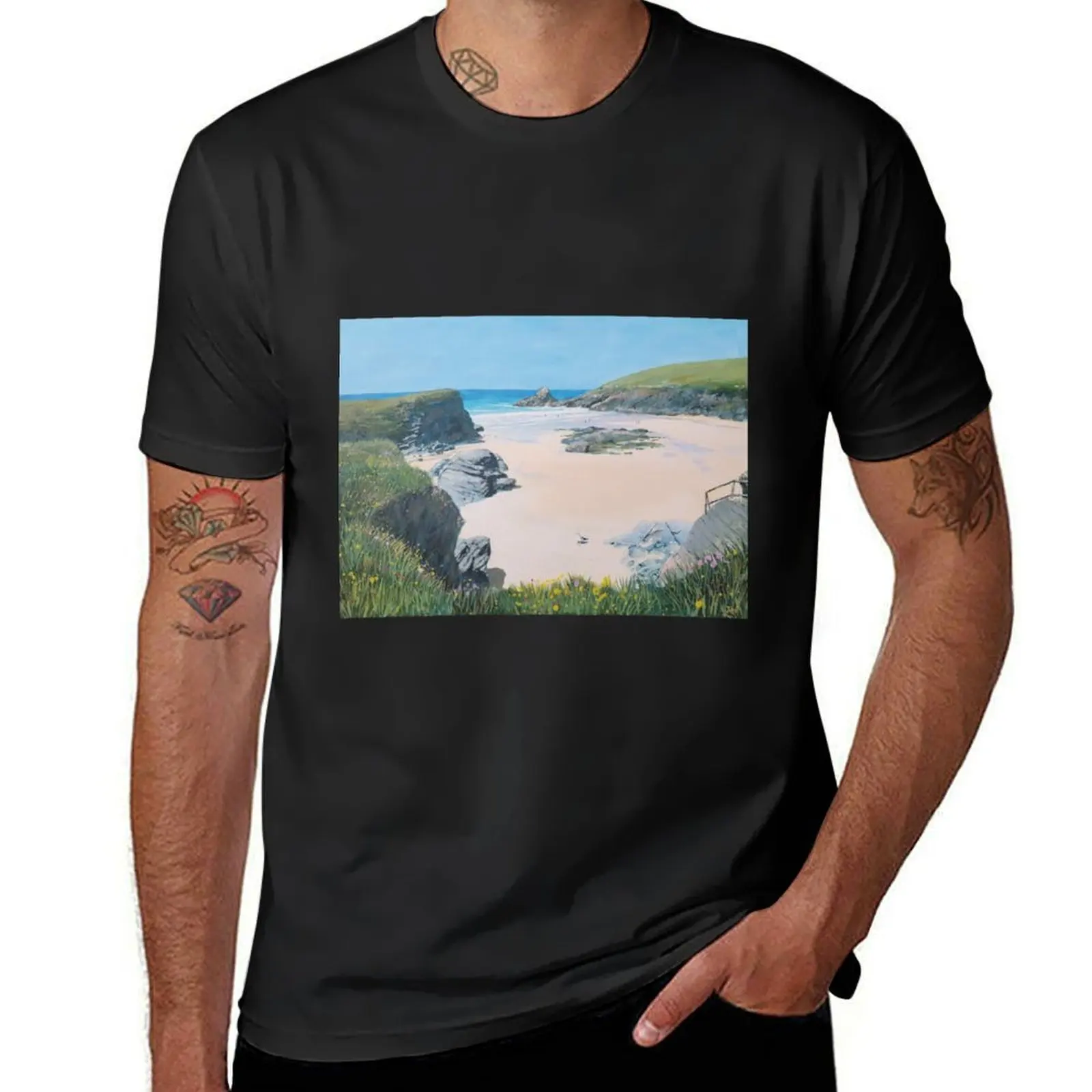 Trevone - Cornwall UK T-Shirt cute tops vintage blacks Men's cotton t-shirt