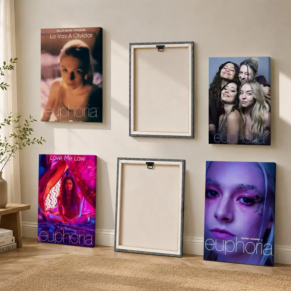 Aesthetic TV Show E-Euphoria Framed Wall Painting Canvas Art Poster with Solid Wood Frame for Living Room Home Decor - view 4