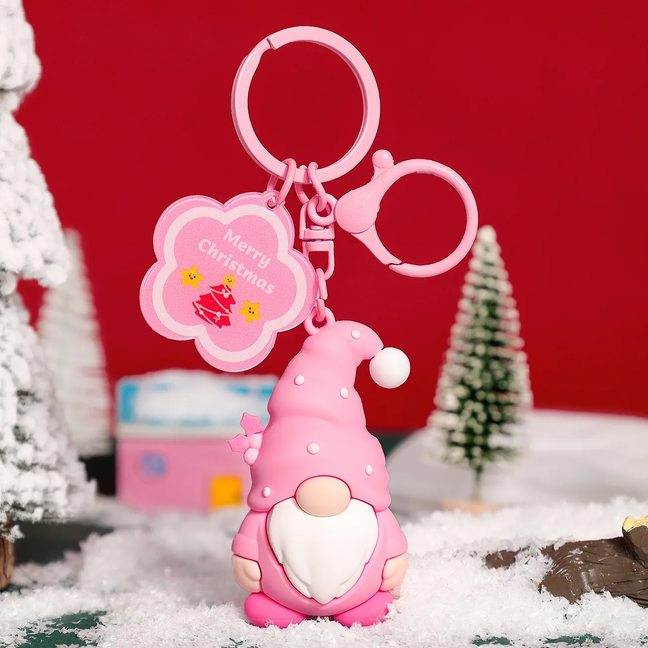 Cartoon Cute Christmas Snowman Keychain Santa Claus Gingerbread Man Pendant Backpack Car Key Chain Festival Gifts Wholesale