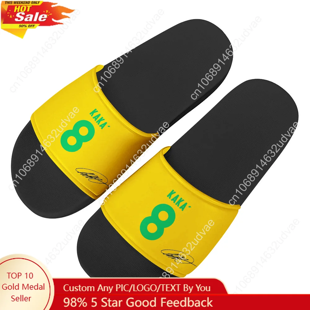 

Kaka No.22 Slippers Man Woman Boy Girl Tailor Made Slides Sandal Brazil Soccer Star Photo Customized Bath Shoes Water Shoe Black