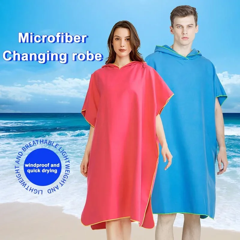 2024 New Summer Mutao Unisex Surf Poncho Robe Towel, Microfiber Bathrobe Ponchos Surfer Robe For Surfing Swimming Diving Beach