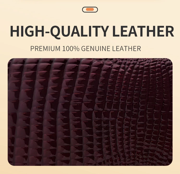 VICKAWEB Große Hasp-Geldbörse aus echtem Leder mit Foto-Kartenhalter und Druckknopfverschluss für Damen, luxuriöses Markendesign, Damen-Kartenetui, lang, rot – Detail 3