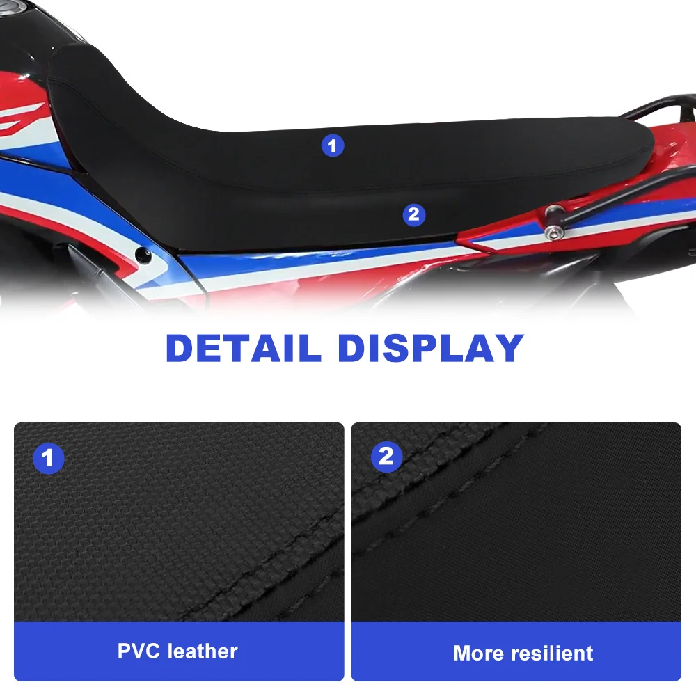 For Honda CRF300L Rally 2021 2022 2023 2024 Motorcycle Non-Slip Seat Cover PVC Leather Striped Grip Gripper Seat Cover & Foam