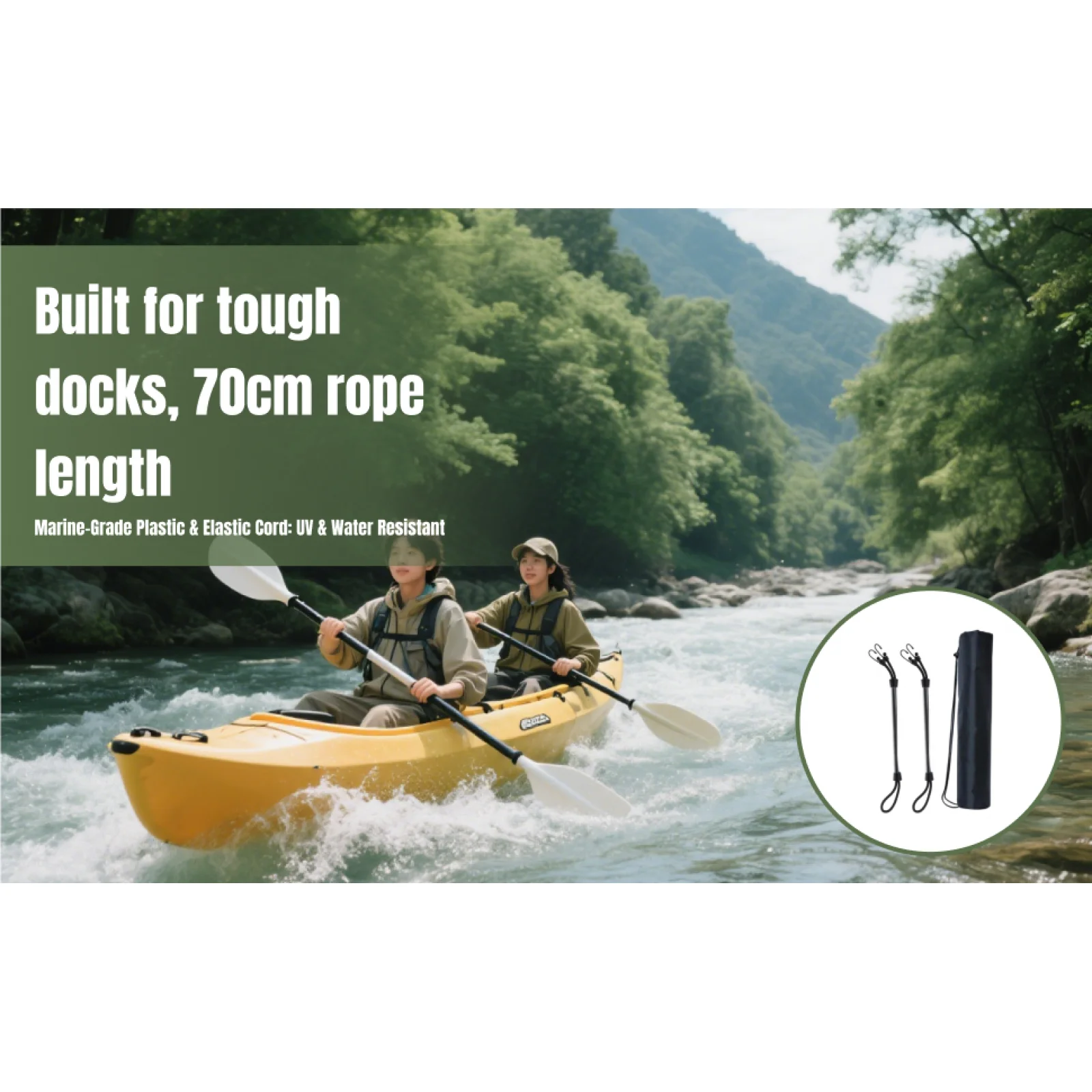 Plastic Dock Rods with Elastic Cord Complete Boat Mooring Set Waterproof Dock Attachment for Fishing Boats