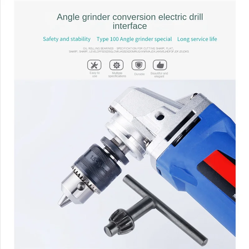 ABPQ-1 SET Testa di conversione per trapano elettrico variabile per smerigliatrice angolare Testa di conversione per smerigliatrice multifunzione 10 mm