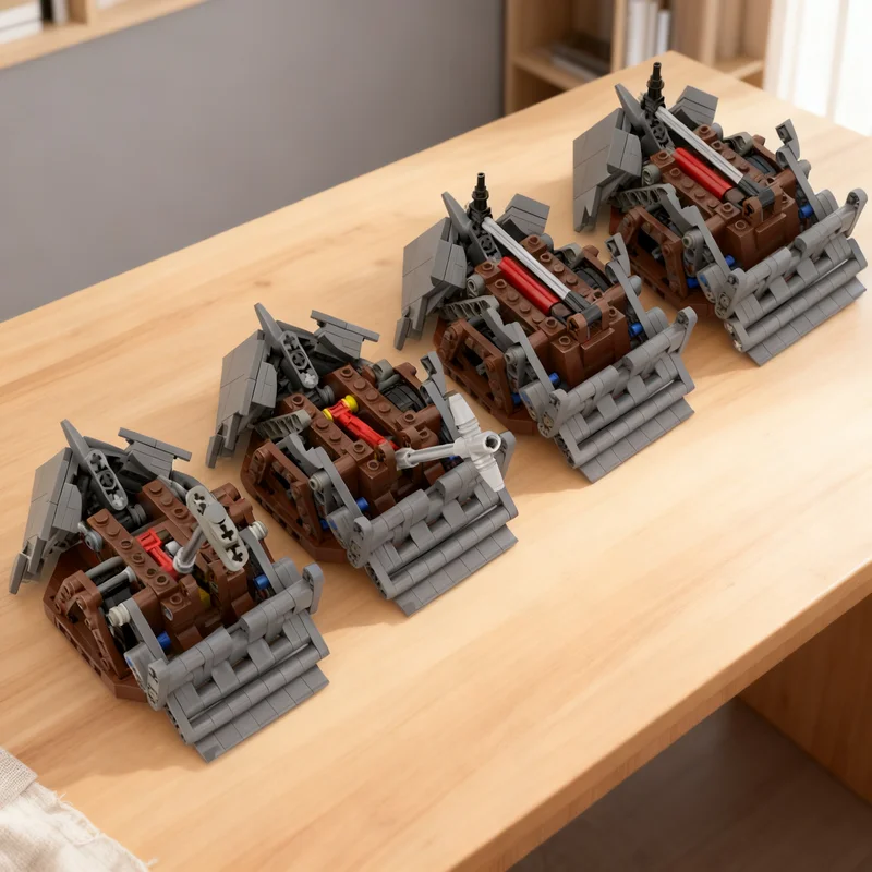 1282pcs MOC Robot Wars 1 10 Scale Shunt Series 1-7 Model Building Blocks Christmas Gift Toys Display Craft 3D Creative Assemble