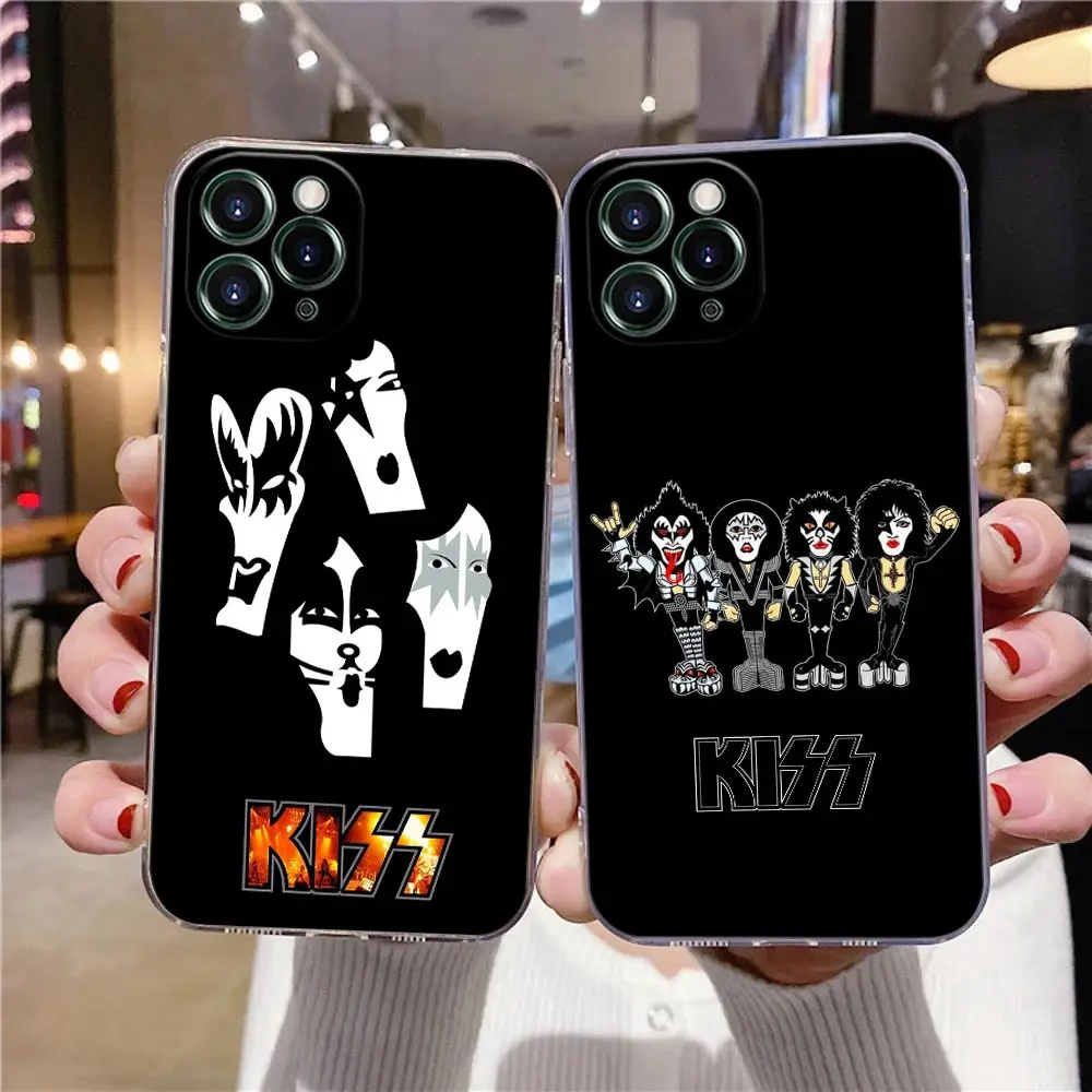 Kiss Classics Rock Band Clear Case For iPhone 16 15 14 13 12 11 Pro Max Mini Xs XR X 7 8 Plus 6 Kiss Soft Cover Silicone Cases