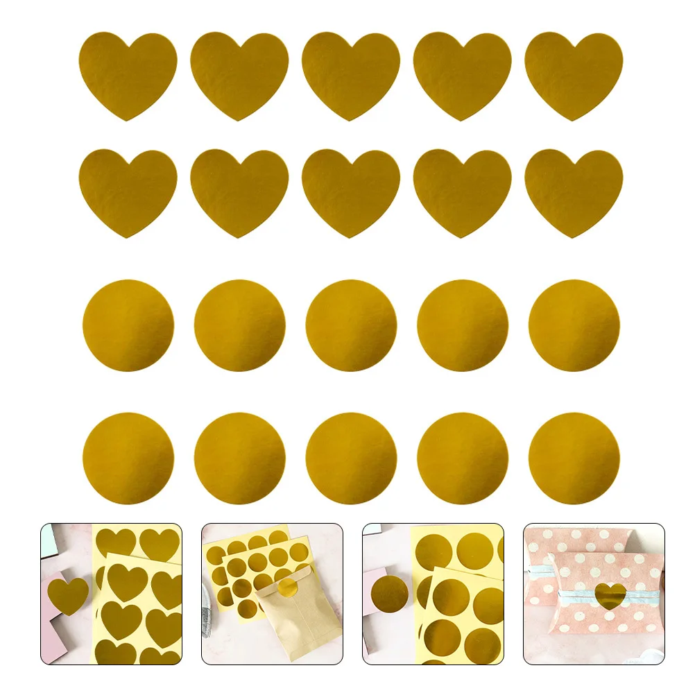 

20 Sheets Foil Sealing Stickers Adhesive Paper Labels for Gift Wrapping Bag Seals and Envelopes Sealing Stickers